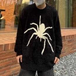 Men's Sweaters Man American Retro Niche Spider Jumper High Street Winter Men and Women Hippocampus Wool Knit Sweater Tide Street Couple Tops J231012