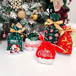 Christmas Decorations 5pcs Gift Bag Candy Cookie Packaging Bags Santa Claus Wrapping Decor Ear Year Favours