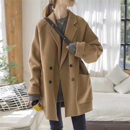 Women's Suits UNXX Short Woolen Suit 2023 Autumn And Winter Thick Korean Style Loose Casual Girl Coat Women Top Outwear