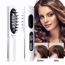 Hair Brushes EMS Vibration Massage Scalp Applicator Liquid Comb Hair Massager Brush Ion Red Light Therapy for Hair Growth Unisex Rechargeable 231012