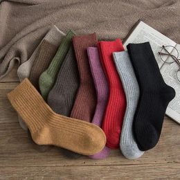 Women Socks Autumn Winter Warm Wool Vertical Bar Hand Stitched Head Thickening High Quality Wholesale 10pair/lot