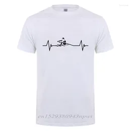 Men's T Shirts Heartbeat Of Rowing T-Shirt Men Male Fashion Short Sleeve Kayaking Shirt Round Neck Cotton Funny Canoeing Tshirt Summer Tops