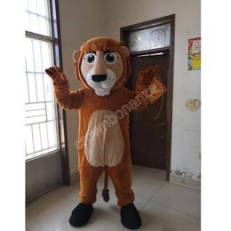 2024 Cute brown lion Mascot Costumes Halloween Cartoon Character Outfit Suit Xmas Outdoor Party Outfit Unisex Promotional Advertising Clothings