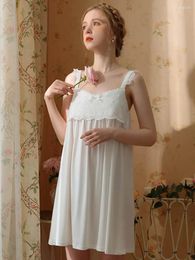 Women's Sleepwear Women Sexy Lace Backless Victorian Nightgowns Summer Princess Nightdress Sleeveless Knitting Cotton Sweet Lolita