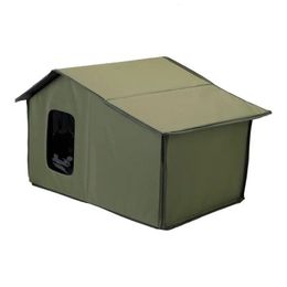 Cat Beds Furniture Waterproof Cat Shelter Foldable Outdoor Houses For Cats Cat Bed Cats Dogs Shelter Weatherproof Cat Cave Keep Warm Outdoor Indoor 231011
