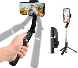 Handheld-Gimbal-Stabilisator, zusammenklappbarer tragbarer Stativhalter für Telefonkameras mit kabelloser Fernbedienung, ausziehbares Selfie-Stick-Einbeinstativ aus Aluminiumlegierung für Live-Videoaufnahmen