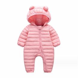 Newborn baby jumpsuit hooded and velvet warm baby boy snow suit toddler snow suit girl baby cotton overalls