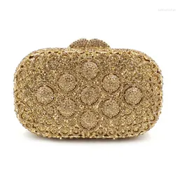 Evening Bags Ladies Wedding Gold Clutch Purse Bag Women Crystal Female Socialite Style Party Purses Day Wallet Silver