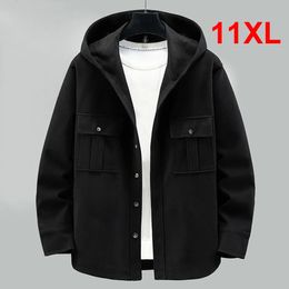Men's Jackets Spring Autumn Jacket Men Wool Coat Plus Size 10XL 11XL Windbreak Jackets Male Black Coat Big Size 11XL 231011