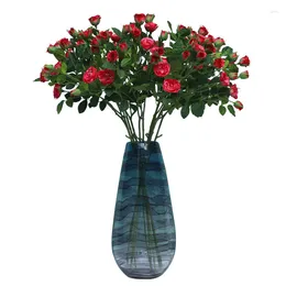 Decorative Flowers Simulation Of 9 Small Roses Home Decoration Holiday Wedding Shooting Props Artificial
