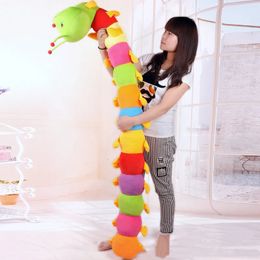 Plush Dolls 50CM Colorful Long Cognitive cute Worm Stuffed Doll Toys Soft Cushion Educational Gift for Birthday Kids 231012