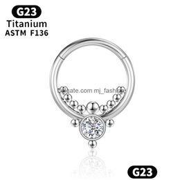 Nose Rings & Studs Piercing Cartilage Industrial Tragus Nose Rings Titanium Septum For Women Helix G23 Body Jewelry Girl Gift Jewelry Dhqgf