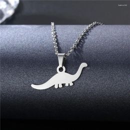 Pendant Necklaces Stainless Steel Mosaic Dinosaur Gothic Dainty Choker Clavicle Chain Fashion For Women Jewelry Gifts
