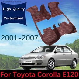 Floor Mats Carpets Custom Leather Car Floor Mats For Toyota Corolla E120 2001 2002 2003 2004 2005 2006 2007 Automobile Carpet Rugs Foot Pads Q231012