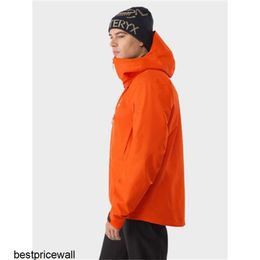 Jackets Man Designer Arcterys Hooded Sweatshirt Archaeopteryx ALPHA SV PRO Waterproof Men's Charge Coat Phenom/Feno Orange S HB1A