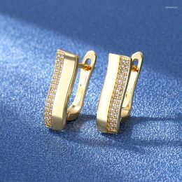 Stud Earrings Luxury U-shaped Cubic Zirconia Niche Design Super Flash Romantic Elegant Female Daily Wholesale