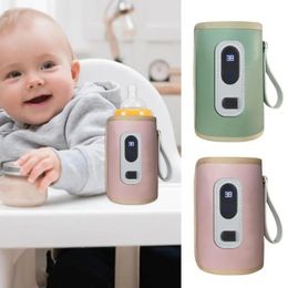 Bottle Warmers Sterilizers# USB Charging Milk Bottle Warmer Bag Insulation Heating Cover For Warm Water Baby Portable Infant Outdoor Travel Accessories 231012