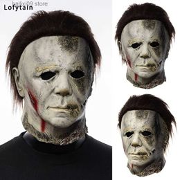 Party Masks Lofytain 2021 Halloween Kills Michael Myers Mask Cosplay Horror Bloody Demon Killer Latex Helmet Party Carnival Mischief Props T231012