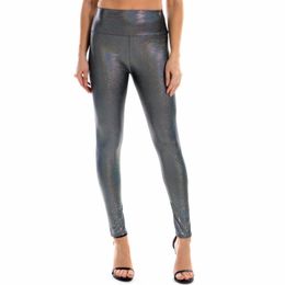 Sexy Leggings Women High Waist Leggins Pencil Pants Shiny Stretch Elastic Skinny Fashion Tight Gym Sports Yoga Trousers