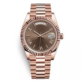 Yellow Rose Gold Watch Mens Women Luxury Watch President Automatic Designer Watches Mechanical Roma Dial Wristwatch Reloj277l