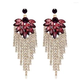 Dangle Earrings Large Luxury Gift For Women Accessories Fringe Big Rhinestone Long Jewellery Drop Stud Earring