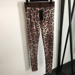 Classic Leopard Leggings Pants Female Slim Trousers Elastic Waist Designer Pant Letters Weave Girls Rompers Pant