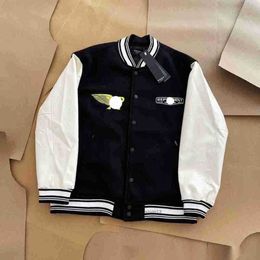 Men's Jackets Representssi Wings Embroidered Badge Coloured Baseball Coat Men's and Women's American Couple Top