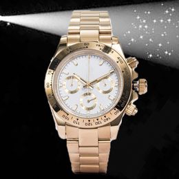 Men's Mechanical Watch with Folding Buckle and Waterproof Stopwatch Watch Montre De Luxe 40mm Folding Buckle Gold Luxurious Male Ceramic Bezel Automatic dhgate