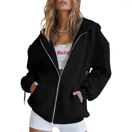 Women's Hoodies Oversized S-5XL Women Loose Sweatshirts Autumn Winter Zip Pocket Long Sleeve Hoody Coats ZWMY-01