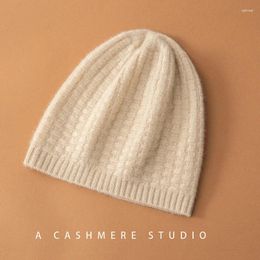 Berets Autumn And Winter Warm Cashmere Hat Classic Knitted Solid Color Outdoor Casual Bean For Men Women