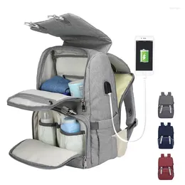 Backpack Nappy Bag Mummy Large Capacity Mom Baby Multi-function Waterproof Outdoor Travel Diaper Bags For Care With USB