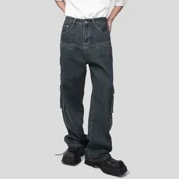 Men's Jeans SYUHGFA Trend Cargo Denim Pants Fashion Design Multi Pocket Personality Vintage Male Baggy Overalls Autumn