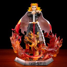 Mascot Costumes Demon Slayer Rengoku Kyoujurou Figure Kimetsu No Yaiba Rengoku Kyoujurou Collectable Model Toys Bookshelf Ornament Gift