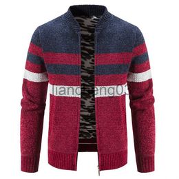 Men's Jackets Men Knitwear Cardigan Sweater 2023 Autumn Winter Warm Stand-up Collar Zipper Casual Cardigan Sweater Jacket Coat Men Clothing J231012