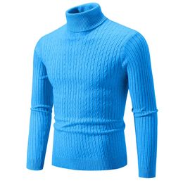 Men s Sweaters Turtleneck Sweater Casual Knitted Warm Fitness Men Pullovers Tops 231012