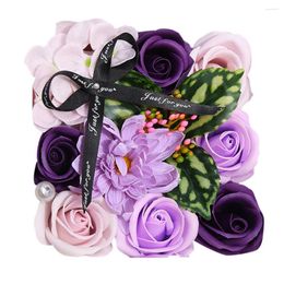 Decorative Flowers Mother's Day DIY Soap Flower Gift Rose Box Bouquet Wedding Home Festival Artificial Baskets For Outside