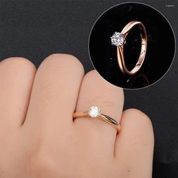 Cluster Rings Classic Wedding For Women Forever Simple Six Zirconia Fashion Solitaire Engagement Marriage Gift Ring Jewelry