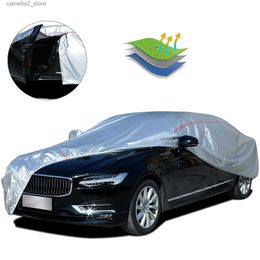 Car Covers Universal car cover Zipper Design Waterproof UV-Proof Windproof Car Cover for All Weather Indoor Outdoor Fit sedan hatchback SUV Q231012