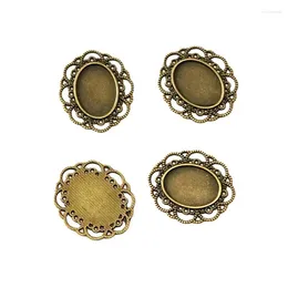 Charms 20Pcs Antique Bronze Plated Base Settings Blank Tray Pendant Fit 13 18MM DIY Necklace