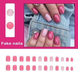 False Nails Pink Wearing Nail Sheet Solid Color Short Ballet Collection Wholesale Finished Detachable