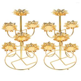 Candle Holders 2 Pcs Decor Tealight Candles Tabletop Butter Candlestick Temple Decorative Base
