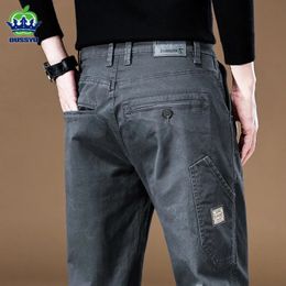 Men's Pants OUSSYU Brand Clothing Men's Cargo Pants 97%Cotton Solid Colour Work Wear Casual Pant Wide Korean Jogger Trousers Male 231011