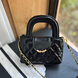 23k Fashion Women Mini 19cm Shoulder Bag Leather Diamond Gold Hardware Metal Buckle Luxury Top Handbag Matelasse Chain Crossbody Bag Mobile Phone Bags Sacoche Box