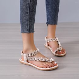 Sandals Women Fashion Females Summer Shoes Casual Comfortable Little Flower Flat Solid Color Back Strapped