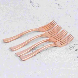 Dinnerware Sets Fork Plastic Disposable Mini Gold Utensils Silverware Flatware Salad Cutlery Cocktail Cake Dessert Tasting Appetiser