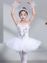 Stage Wear Ballet Skirts White Professional Tutu Pancake Girls Children Swan Dance Costume Ballerina Party Dress Adult Women