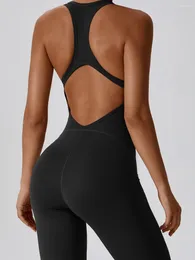 Active Sets Hollowed Out Sports Set Women One Piece Beauty Back Yoga Suit High Elasticity Fitness Gym Quick Dry Jumpsuit Leggings