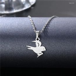 Pendant Necklaces Stainless Steel Anime Cartoon Swallow Pendants Fashion Choker Chains Necklace For Women Jewellery Party Wedding Gifts
