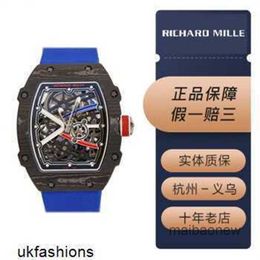 Luxury Watch Quartz Wristwatch Tourbillon rm6702 Ultrathin Swiss Original Watches RM6702 Blue Mens Carbon Fibre Titanium Dial Automatic Machinery World HBT MQR1 M