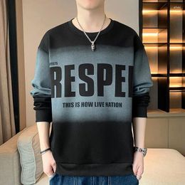 Men's Hoodies Fashion O-Neck Loose Printed Letter Casual Sweatshirt Clothing 2023 Autumn Oversized Korean Tops All-match Sweatshirts